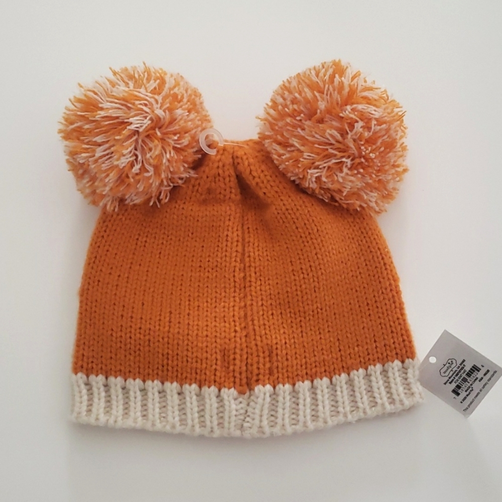Kids fox beanie with pompoms - Picture 2 of 4